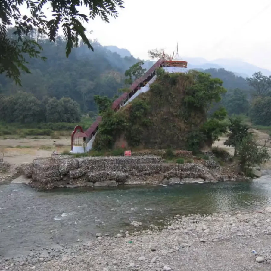 Garjiya Devi Temple on a rock island in the Kosi River