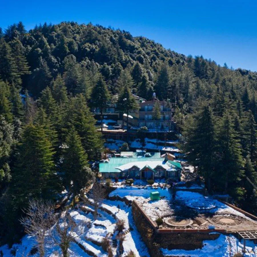 Snow-covered hills at Mukteshwar